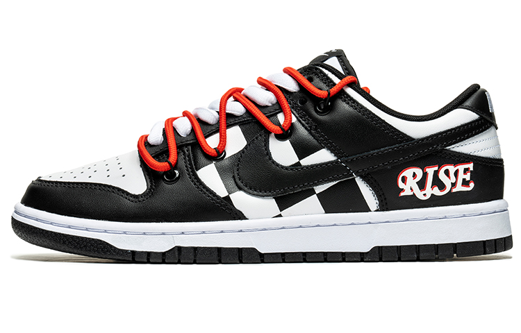 Buy 【定製球鞋】 Nike Dunk Low 野鶴製造 復古街頭 熊貓 棋盤格 解構雙鞋帶 做舊 低幫 板鞋 男款 黑白