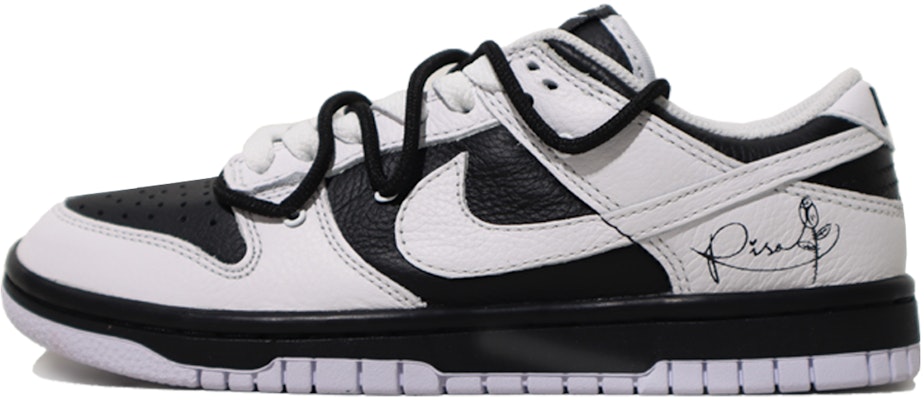 【定制球鞋】 Nike Dunk Low 熊貓 CNY情人節限定 玫瑰手繪 低幫 板鞋 男女同款 黑白 Buy 【定制球鞋】 Nike Dunk Low 熊貓 CNY情人節限定 玫瑰手繪 低幫 板鞋 男女同款 黑白