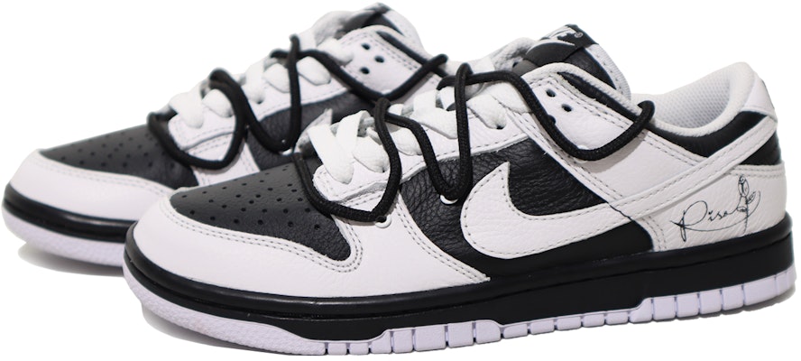 【定制球鞋】 Nike Dunk Low 熊貓 CNY情人節限定 玫瑰手繪 低幫 板鞋 男女同款 黑白 Lookbook 【定制球鞋】 Nike Dunk Low 熊貓 CNY情人節限定 玫瑰手繪 低幫 板鞋 男女同款 黑白