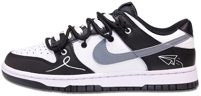 custom-shoes-nike-dunk-low-panda-deconstructed-paper-airplane-cw-1590-100-team-f