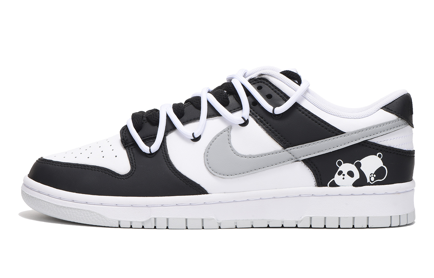[Custom Shoes] Nike Dunk Low 'Panda Deconstructed Black-Grey'