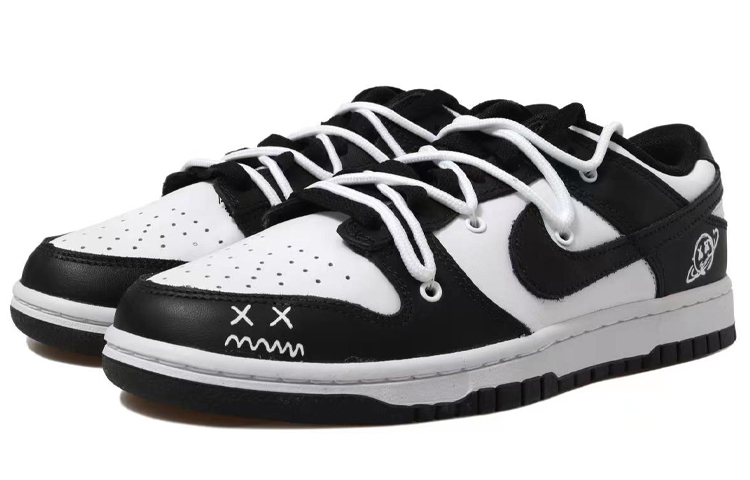 Lookbook [Zapatos Personalizados] Nike Dunk Low 'Panda Deconstructed' CW1590-100(Team拾玖-女款双X星球QD)