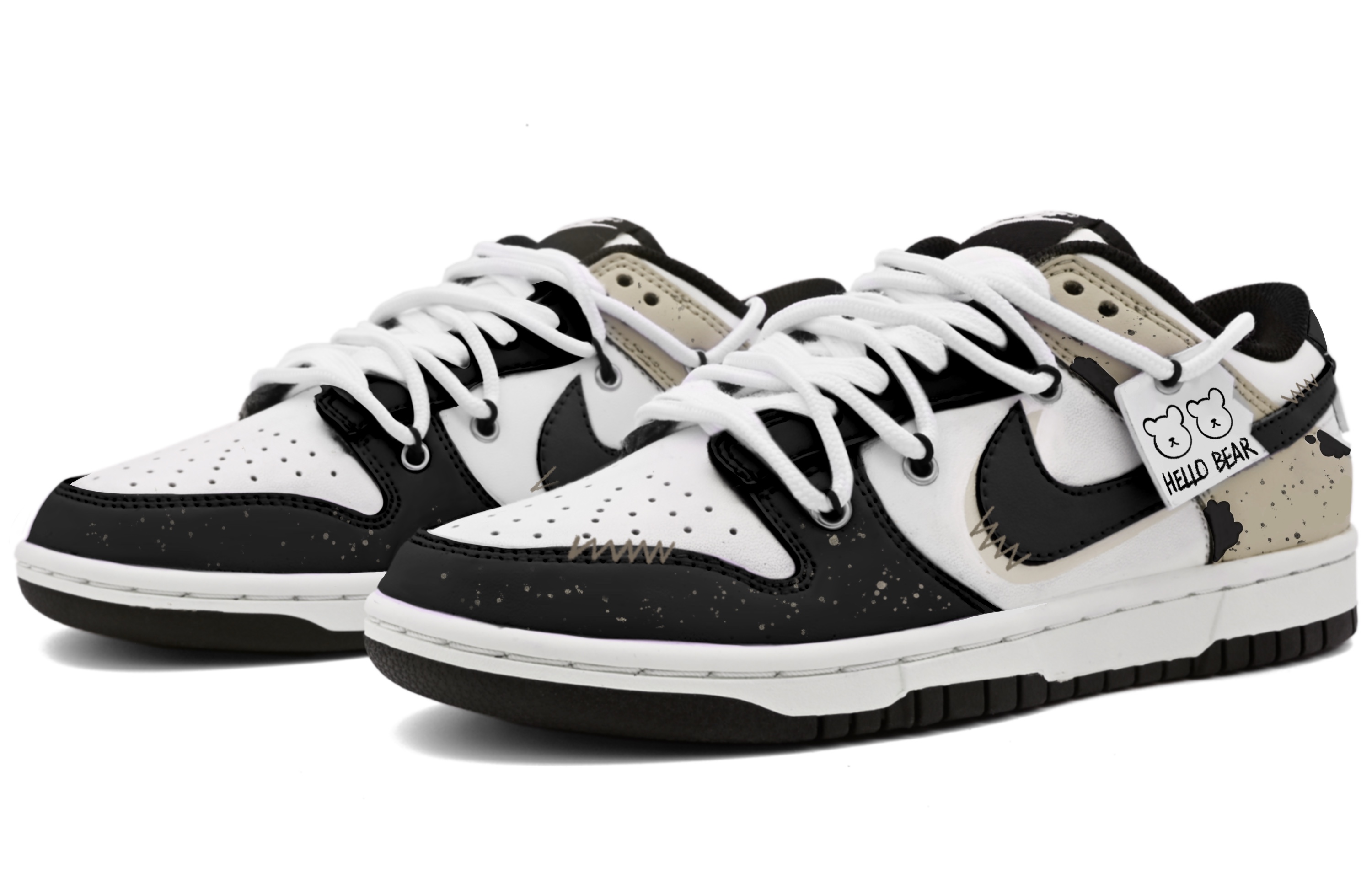 Lookbook [Zapatos Personalizados] Nike Dunk Low 'Panda Deconstructed' DD1391-100(Team63-Hi小熊)