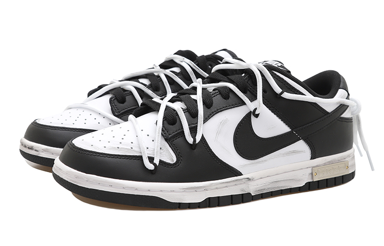 Lookbook 【訂製球鞋】Nike Dunk Low 熊貓 復古感 HRZZ 解構風 潮流復古 低筒 板鞋 男款 黑白