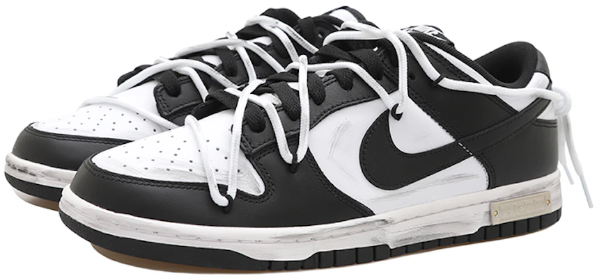 【訂製球鞋】Nike Dunk Low 熊貓 復古感 HRZZ 解構風 潮流復古 低筒 板鞋 男款 黑白 Lookbook 【訂製球鞋】Nike Dunk Low 熊貓 復古感 HRZZ 解構風 潮流復古 低筒 板鞋 男款 黑白