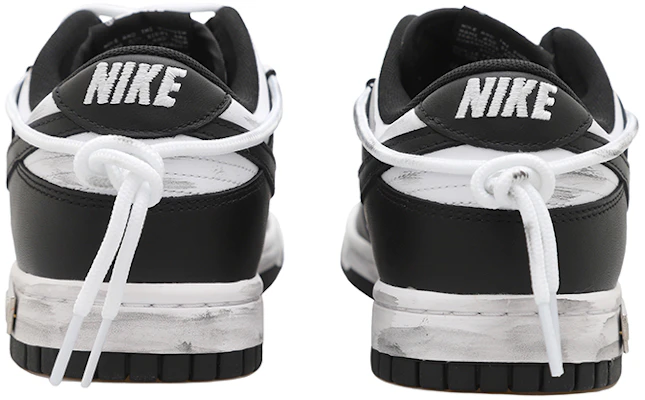 【訂製球鞋】Nike Dunk Low 熊貓 復古感 HRZZ 解構風 潮流復古 低筒 板鞋 男款 黑白 Shop 【訂製球鞋】Nike Dunk Low 熊貓 復古感 HRZZ 解構風 潮流復古 低筒 板鞋 男款 黑白