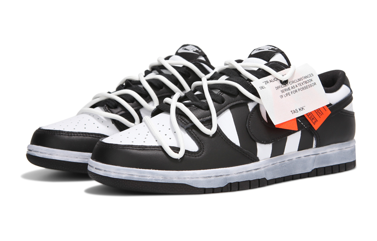 Lookbook [Zapatos Personalizados] Nike Dunk Low 'Panda Rayas Desgastadas' CW1590-100(Team24-女款熊猫条纹)