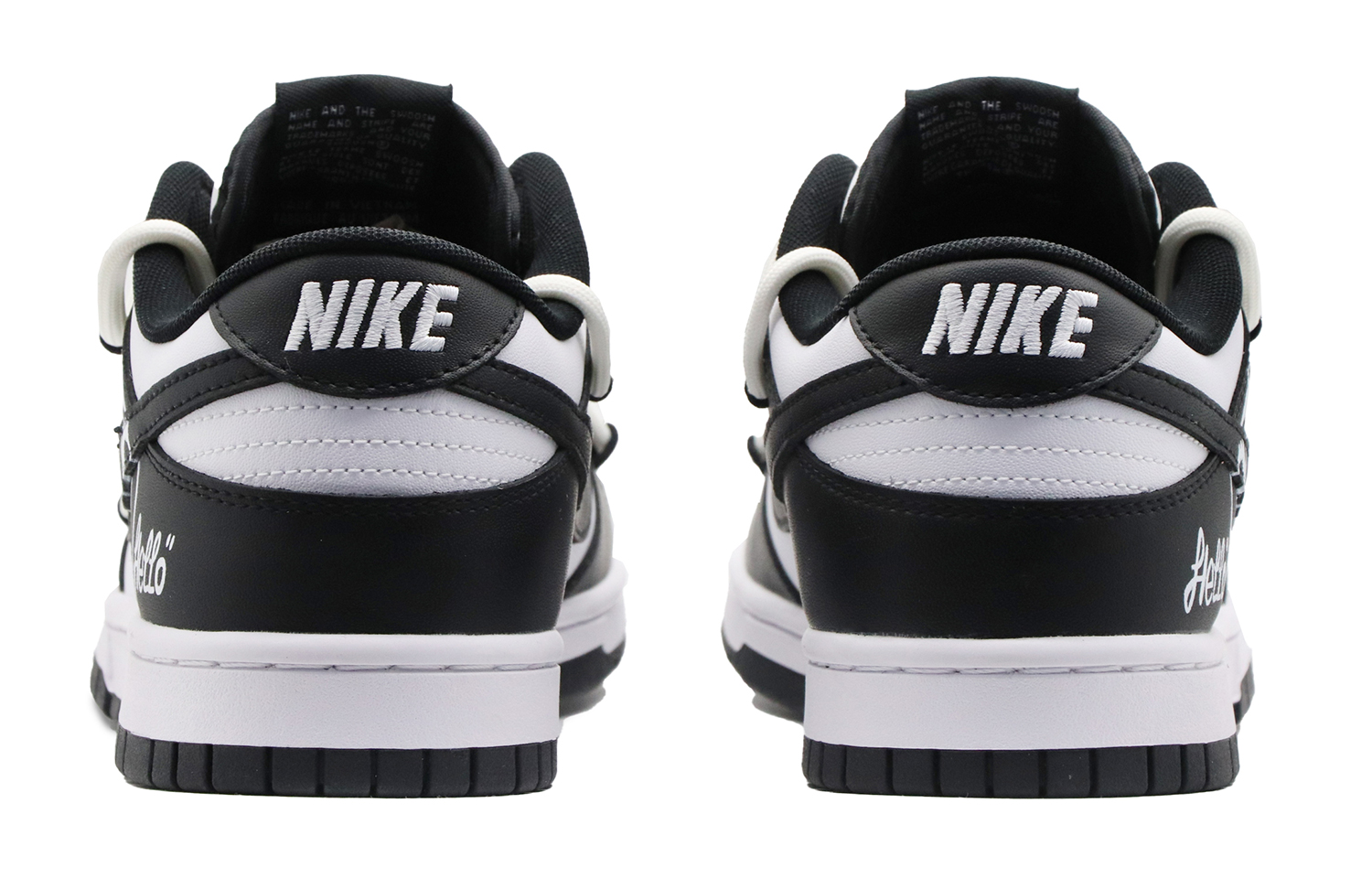 Shop [Sepatu Custom] Nike Dunk Low 'Panda Flower' CW1590-100(Team57-女款熊猫花花)