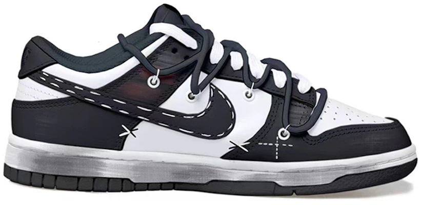 【定製球鞋】Nike Dunk Low 熊貓 雙子座 二次元 星座 做舊Vibe風 解構風 低幫 板鞋 男款 黑白 Order 【定製球鞋】Nike Dunk Low 熊貓 雙子座 二次元 星座 做舊Vibe風 解構風 低幫 板鞋 男款 黑白