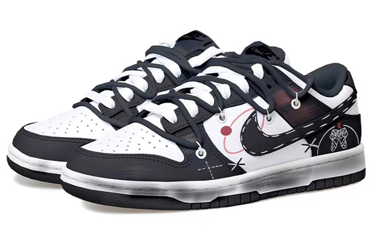 Lookbook 【定製球鞋】Nike Dunk Low 熊貓 雙子座 二次元 星座 做舊Vibe風 解構風 低幫 板鞋 男款 黑白