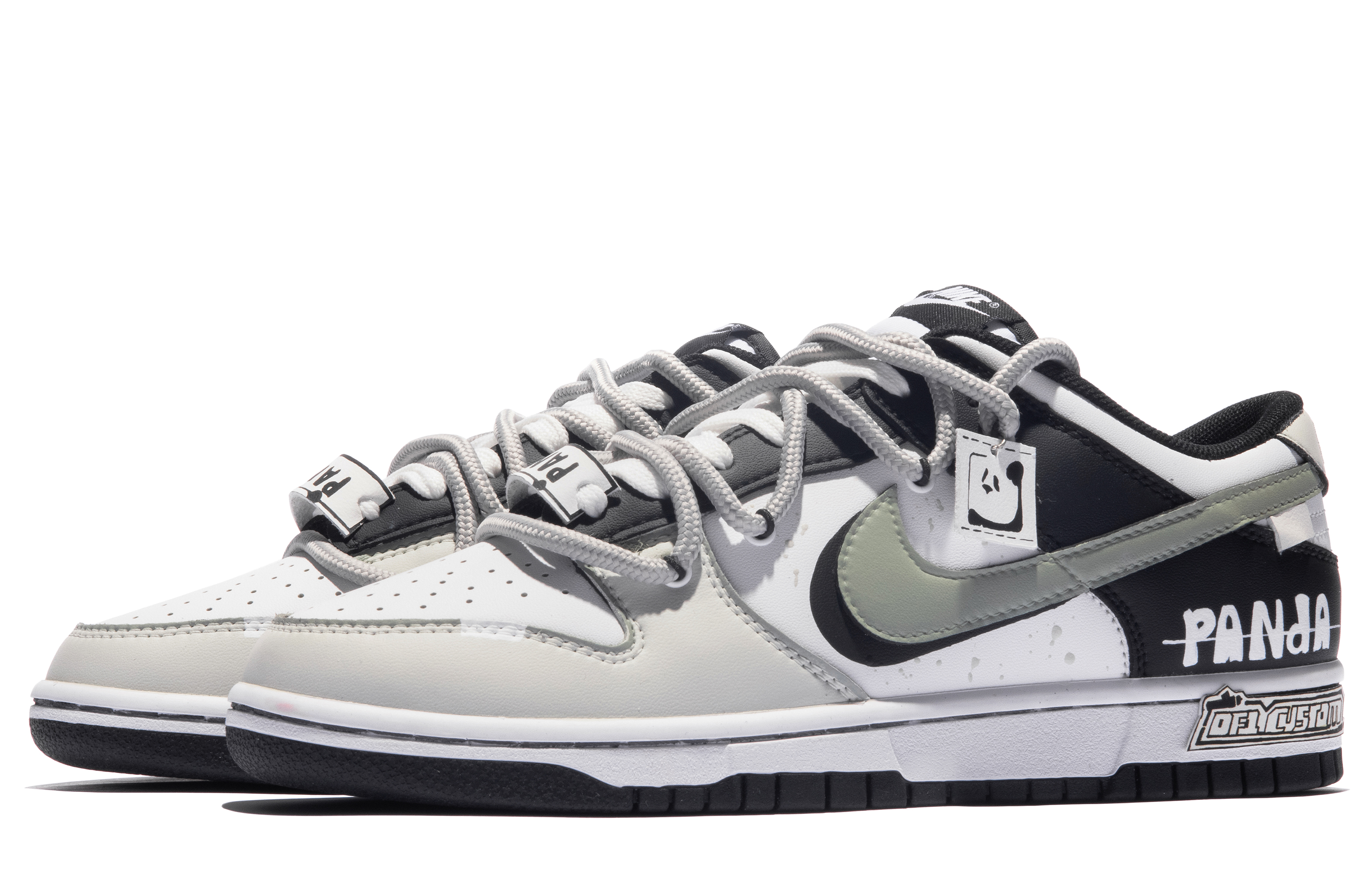 Lookbook [Zapatillas Personalizadas] Nike Dunk Low 'Panda Graffiti' CW1590-100(TeamM-女款滚滚而来S-BOX)