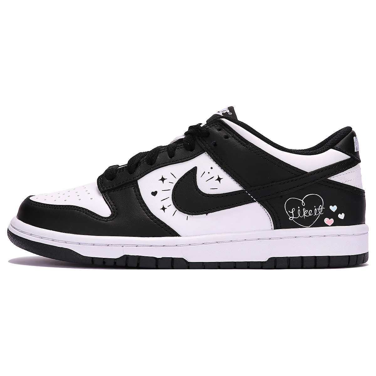 Buy [Zapatillas Personalizadas] Nike Dunk Low 'Panda Graffiti Love' CW1590-100(TeamThree-爱心涂鸦-黑白)