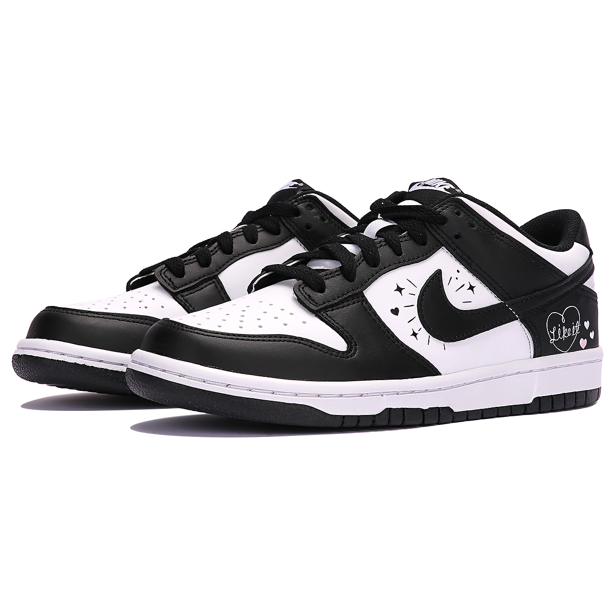Lookbook [Zapatillas Personalizadas] Nike Dunk Low 'Panda Graffiti Love' CW1590-100(TeamThree-爱心涂鸦-黑白)