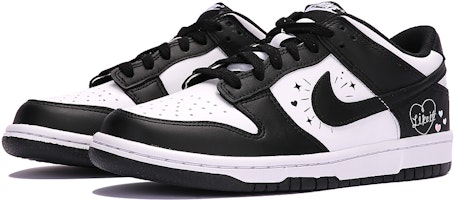 【定製球鞋】 Nike Dunk Low 愛心塗鴉 情侶 熊貓 簡約 百搭 低幫 板鞋 GS 黑白 Lookbook 【定製球鞋】 Nike Dunk Low 愛心塗鴉 情侶 熊貓 簡約 百搭 低幫 板鞋 GS 黑白