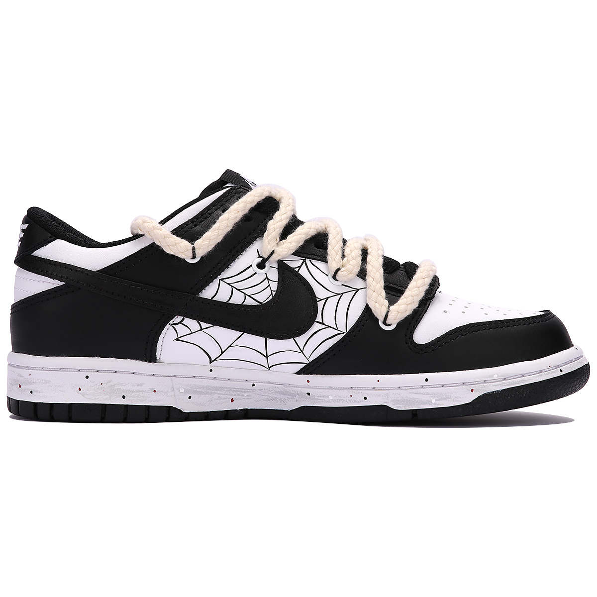 Order 나이키 덩크 로우 '판다 그래피티 거미줄' (Nike Dunk Low 'Panda Graffiti Spiderweb') CW1590-100(TeamThree-克罗心式-黑白)