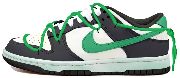 custom-shoes-nike-dunk-low-panda-green-swoosh