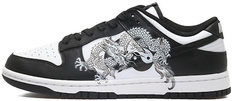 【定制球鞋】Nike Dunk Low 熊貓 黑白太極龍 靛藍龍紋 祥瑞美好 國潮時尚 新中式 國風 低幫 板鞋 GS 黑白 Buy 【定制球鞋】Nike Dunk Low 熊貓 黑白太極龍 靛藍龍紋 祥瑞美好 國潮時尚 新中式 國風 低幫 板鞋 GS 黑白