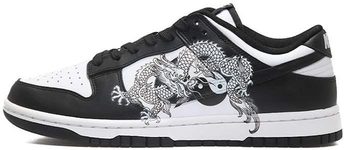 【定制球鞋】Nike Dunk Low 熊貓 黑白太極龍 靛藍龍紋 祥瑞美好 國潮時尚 新中式 國風 低幫 板鞋 GS 黑白 Buy 【定制球鞋】Nike Dunk Low 熊貓 黑白太極龍 靛藍龍紋 祥瑞美好 國潮時尚 新中式 國風 低幫 板鞋 GS 黑白