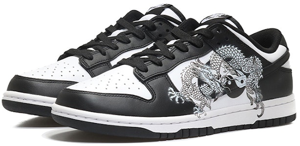 【定制球鞋】Nike Dunk Low 熊貓 黑白太極龍 靛藍龍紋 祥瑞美好 國潮時尚 新中式 國風 低幫 板鞋 GS 黑白 Lookbook 【定制球鞋】Nike Dunk Low 熊貓 黑白太極龍 靛藍龍紋 祥瑞美好 國潮時尚 新中式 國風 低幫 板鞋 GS 黑白