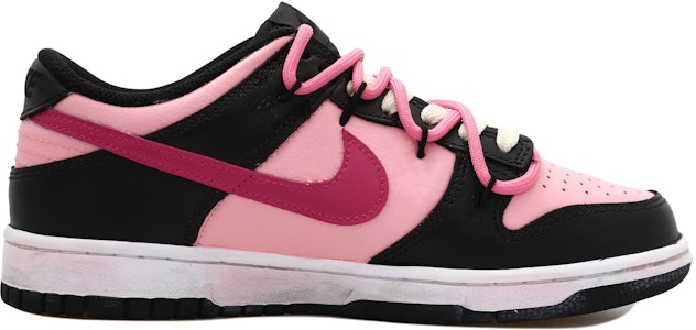 【定製球鞋】Nike Dunk Low OKHR 熊貓愛心 防滑減震 低筒 板鞋 GS 黑粉 Order 【定製球鞋】Nike Dunk Low OKHR 熊貓愛心 防滑減震 低筒 板鞋 GS 黑粉