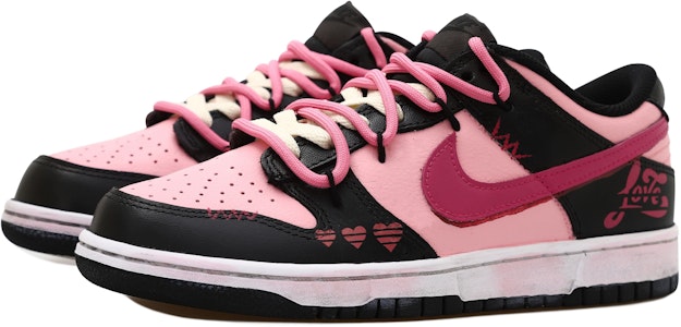 【定製球鞋】Nike Dunk Low OKHR 熊貓愛心 防滑減震 低筒 板鞋 GS 黑粉 Lookbook 【定製球鞋】Nike Dunk Low OKHR 熊貓愛心 防滑減震 低筒 板鞋 GS 黑粉