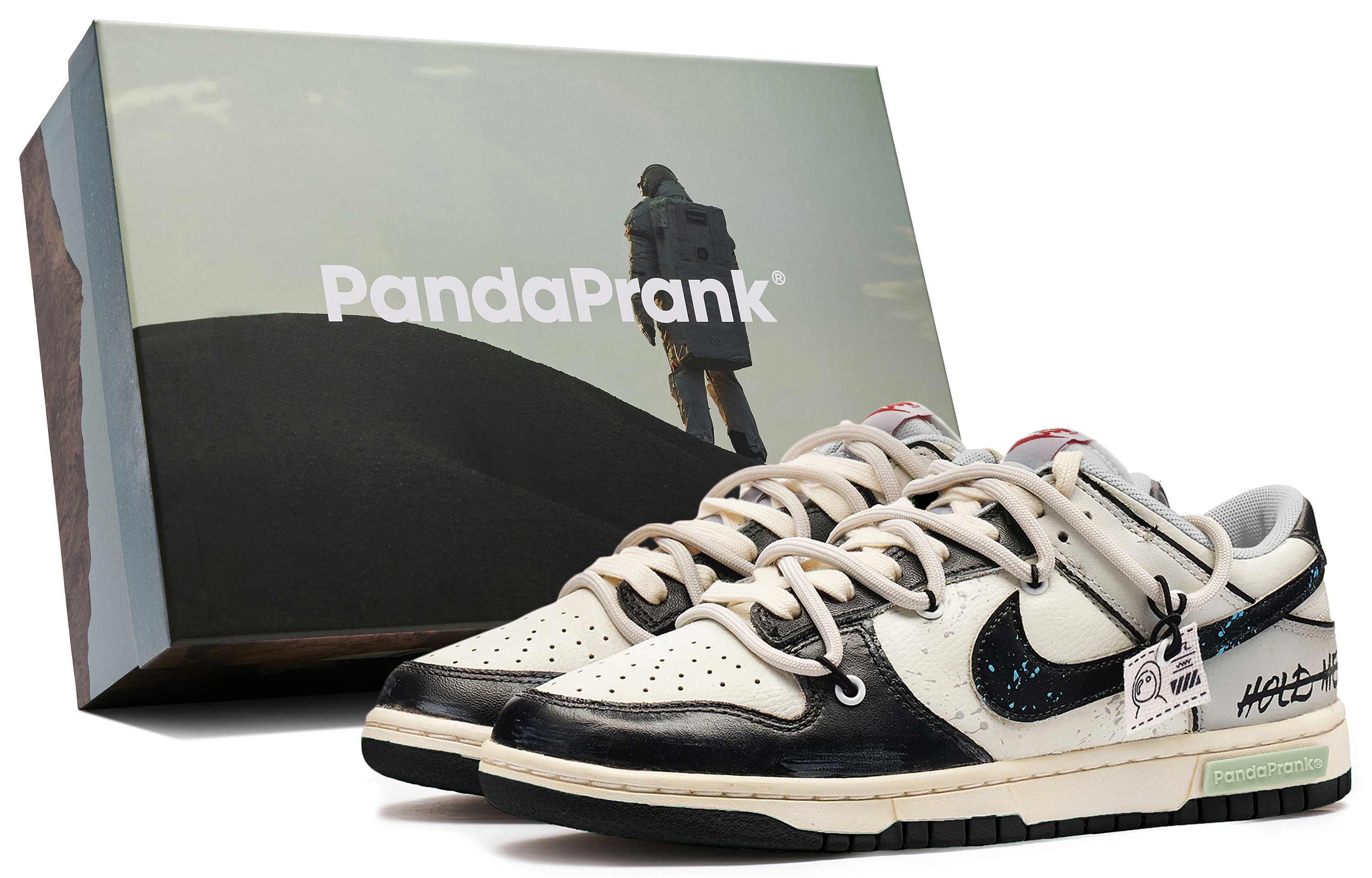 Buy 【定製球鞋】 Nike Dunk Low 熊貓惡作劇 星際迷航 潮流 復古 解構 低筒 板鞋 男款 黑白