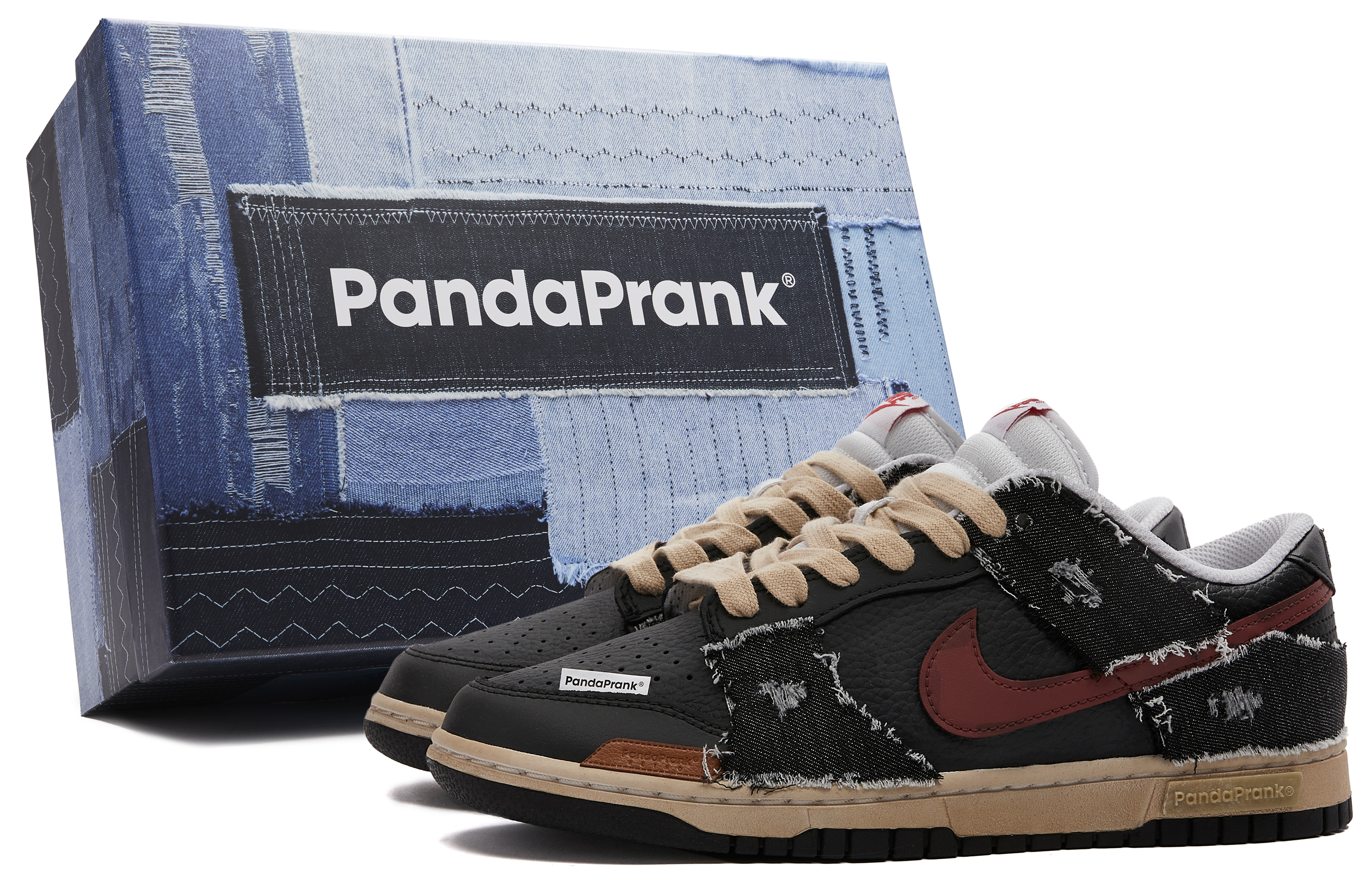 Buy [Sepatu Kustom] Nike Dunk Low 'Panda Mischief Frayed' FB3354-001-486747