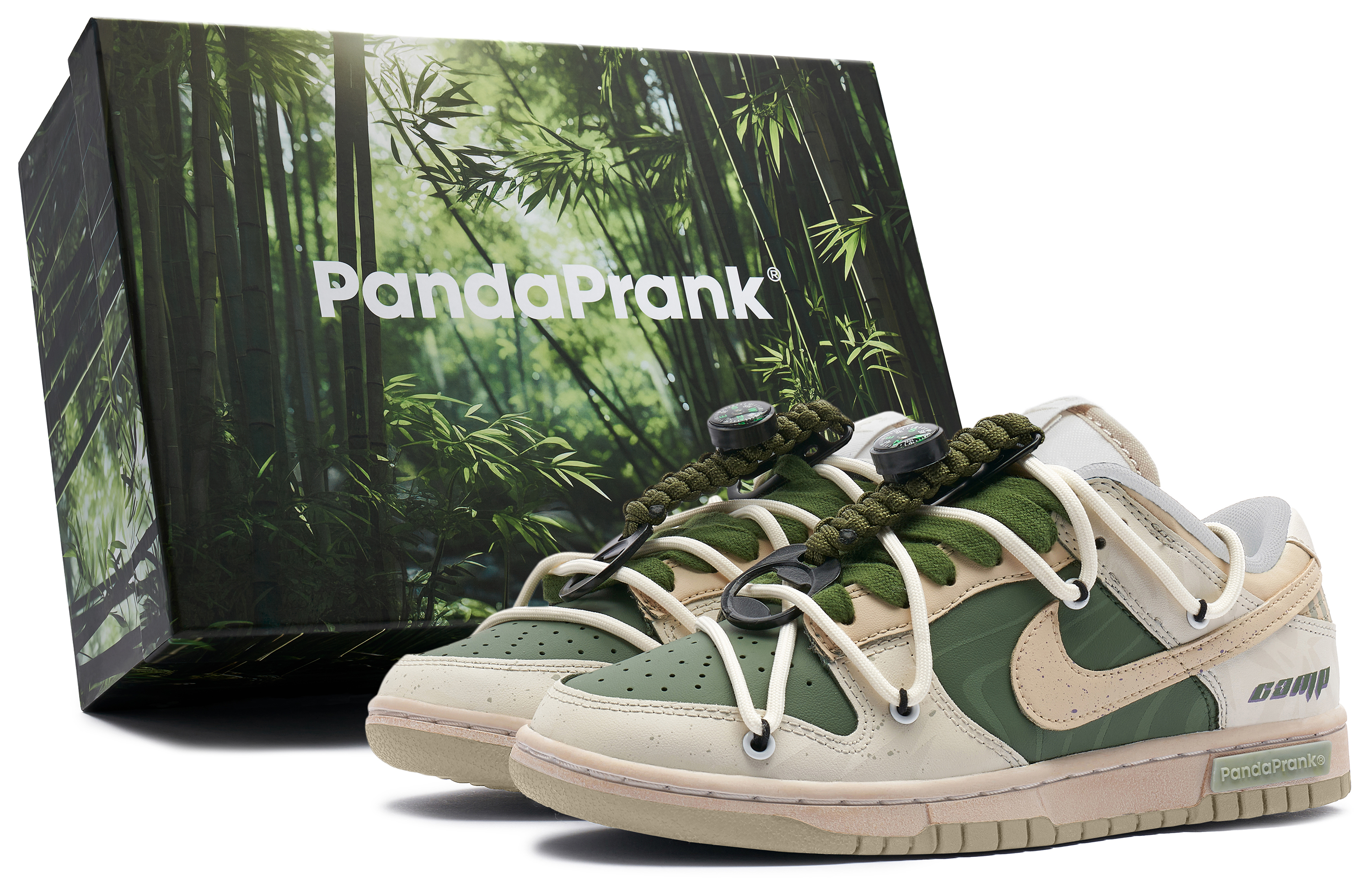 Buy [Kasut Custom] Nike Dunk Low 'Panda Mischief Jungle Crossing' DV0831-003-486736