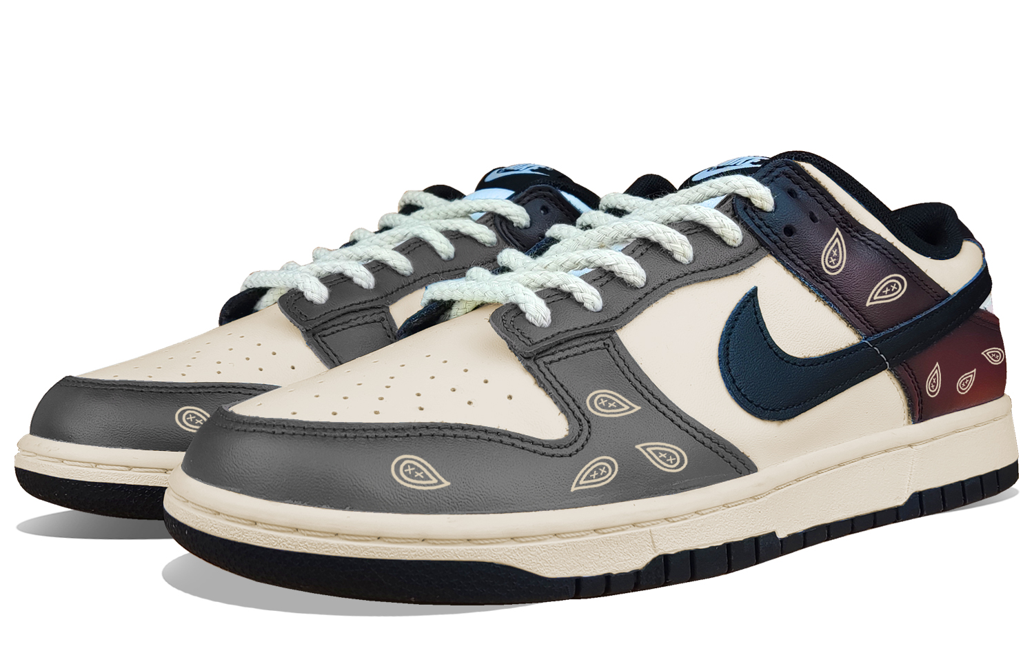 Lookbook [Sepatu Custom] Nike Dunk Low 'Panda Mocha - Kopi Amerika' CW1590-100（Team50-美式咖啡复古腰果花GS）