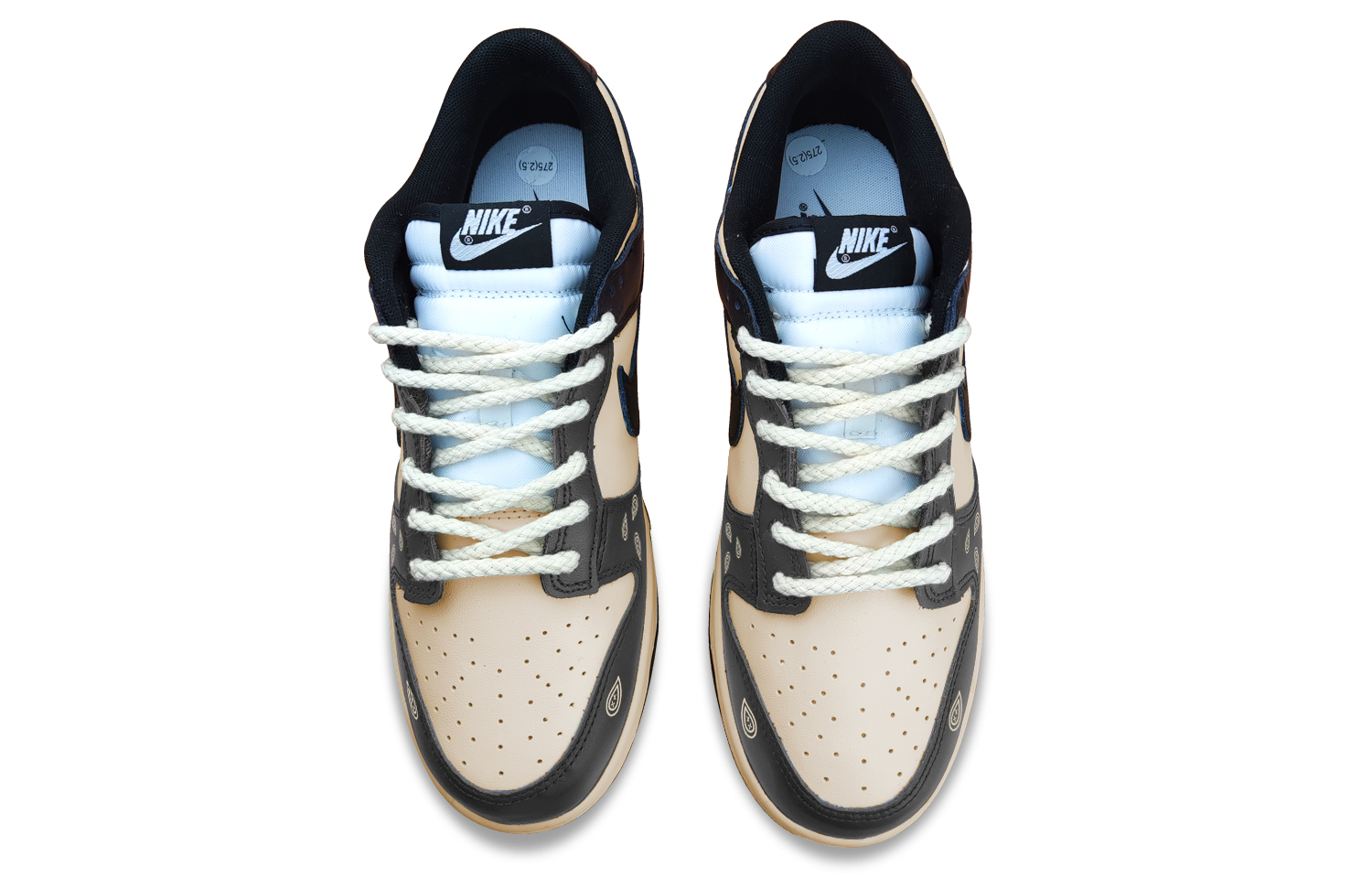 Shop [Sepatu Custom] Nike Dunk Low 'Panda Mocha - Kopi Amerika' CW1590-100（Team50-美式咖啡复古腰果花GS）