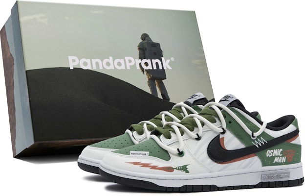 【客製球鞋】Nike Dunk Low 熊貓惡作劇 宇宙探索 宇宙人 潮流百搭 解構 防滑 低筒 板鞋 GS 白綠 Buy 【客製球鞋】Nike Dunk Low 熊貓惡作劇 宇宙探索 宇宙人 潮流百搭 解構 防滑 低筒 板鞋 GS 白綠