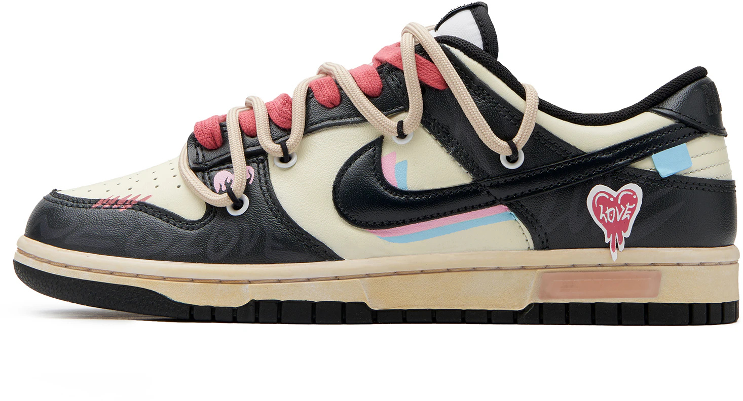custom-shoes-nike-dunk-low-panda-prank-black-white-pink