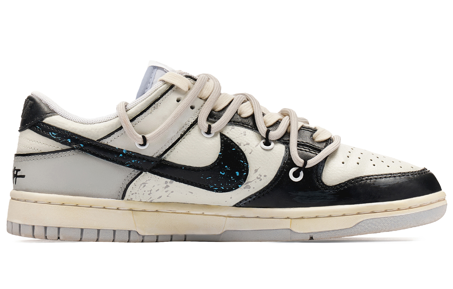 Order [Zapatos Personalizados] Nike Dunk Low 'Panda Prank Negro Blanco Azul' DV0831-101(TeamH-男款星际迷航S-BOX)
