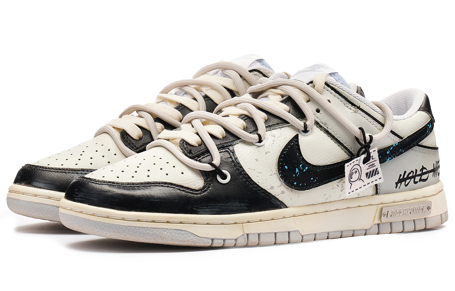 Lookbook [Zapatos Personalizados] Nike Dunk Low 'Panda Prank Negro Blanco Azul' DV0831-101(TeamH-男款星际迷航S-BOX)