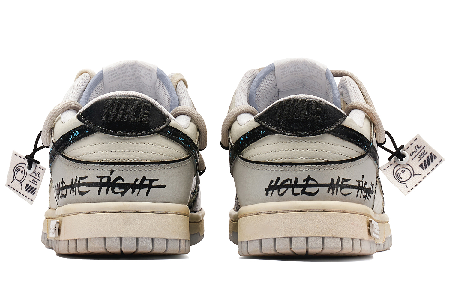 Shop [Zapatos Personalizados] Nike Dunk Low 'Panda Prank Negro Blanco Azul' DV0831-101(TeamH-男款星际迷航S-BOX)