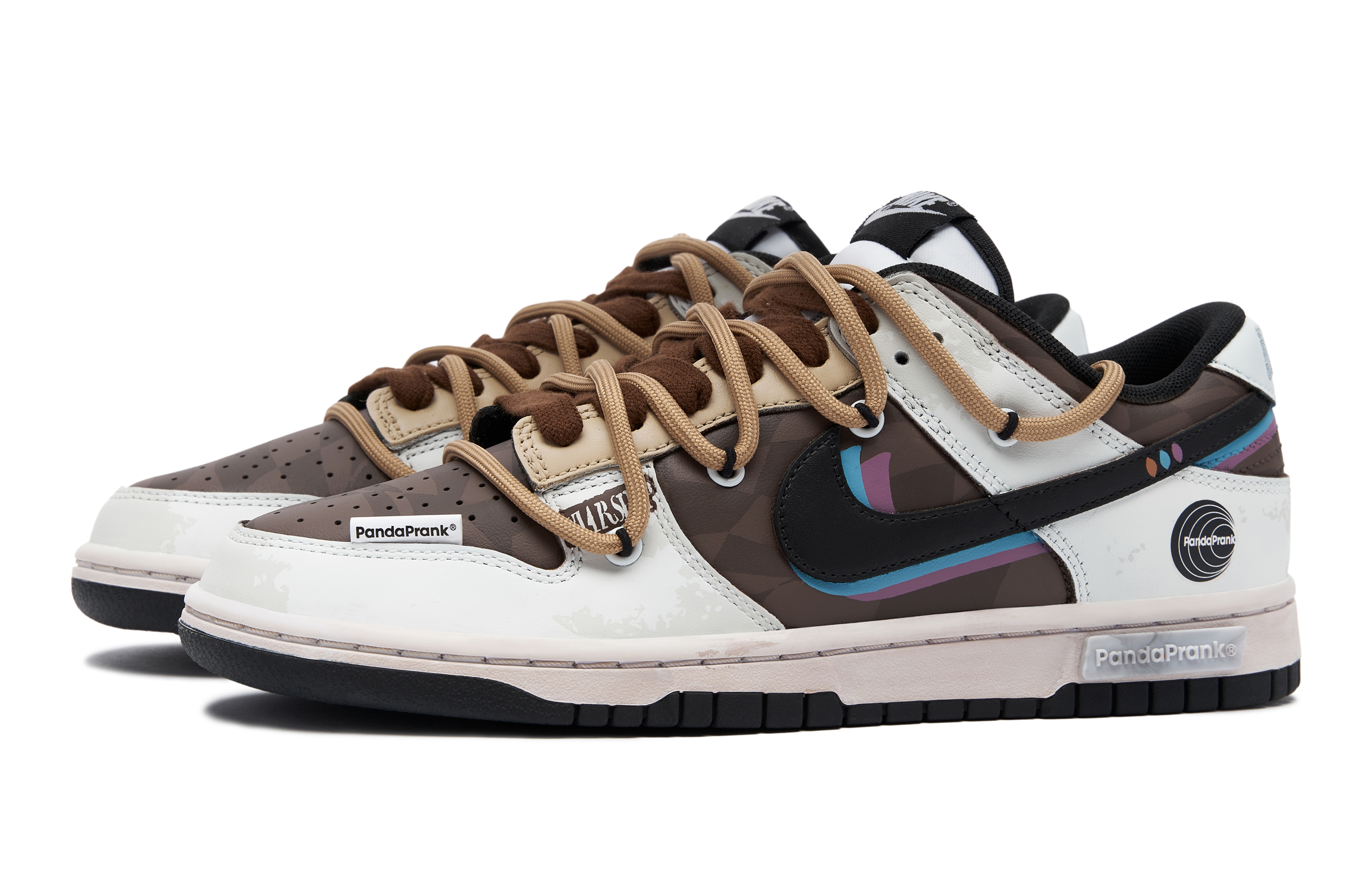 Shop [カスタムシューズ] ナイキ ダンク ロー『パンダ プランク コスミック エクスプロレーション』CW1590-100-481105 CW1590-100-481105
