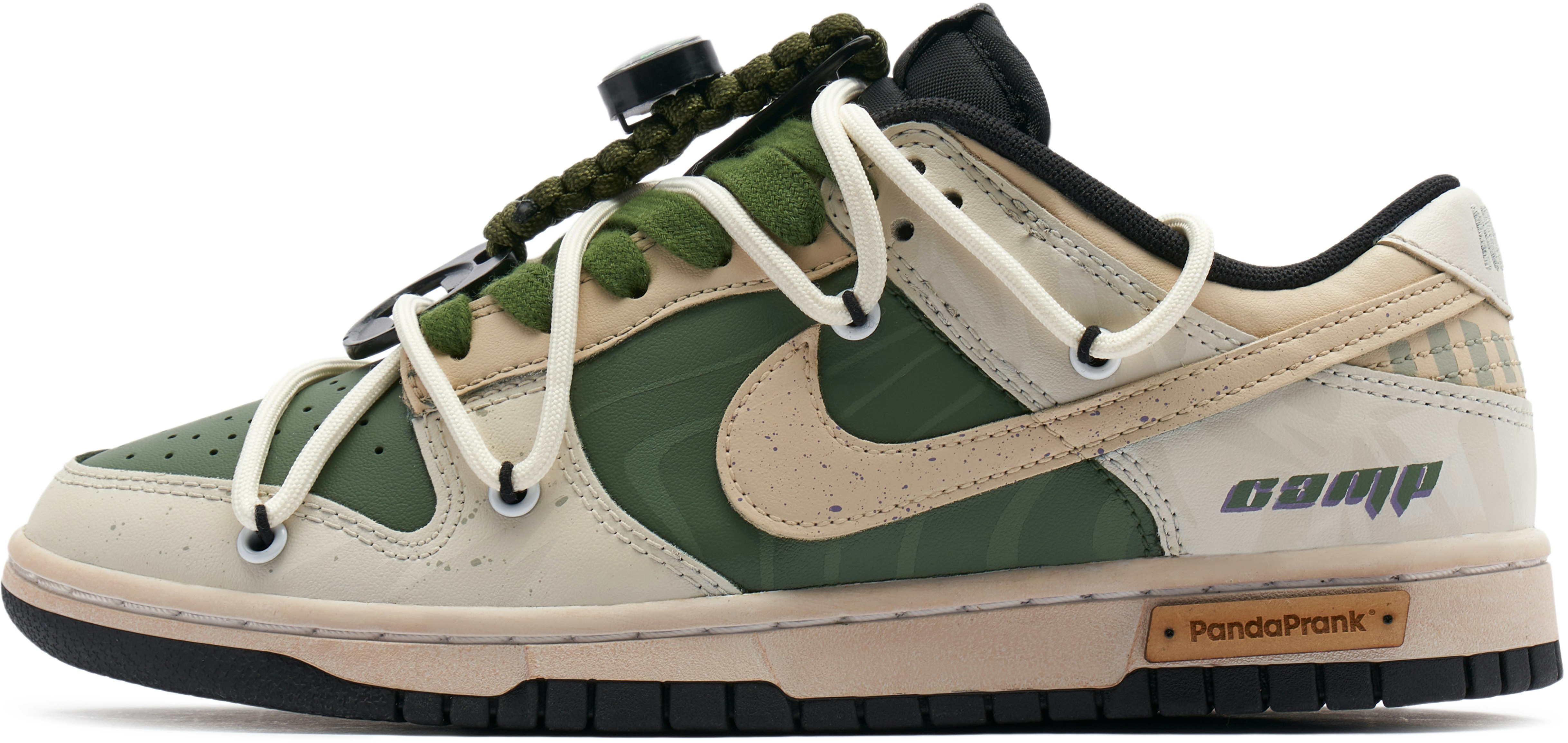 custom-shoes-nike-dunk-low-panda-prank-jungle-crossover-green-white