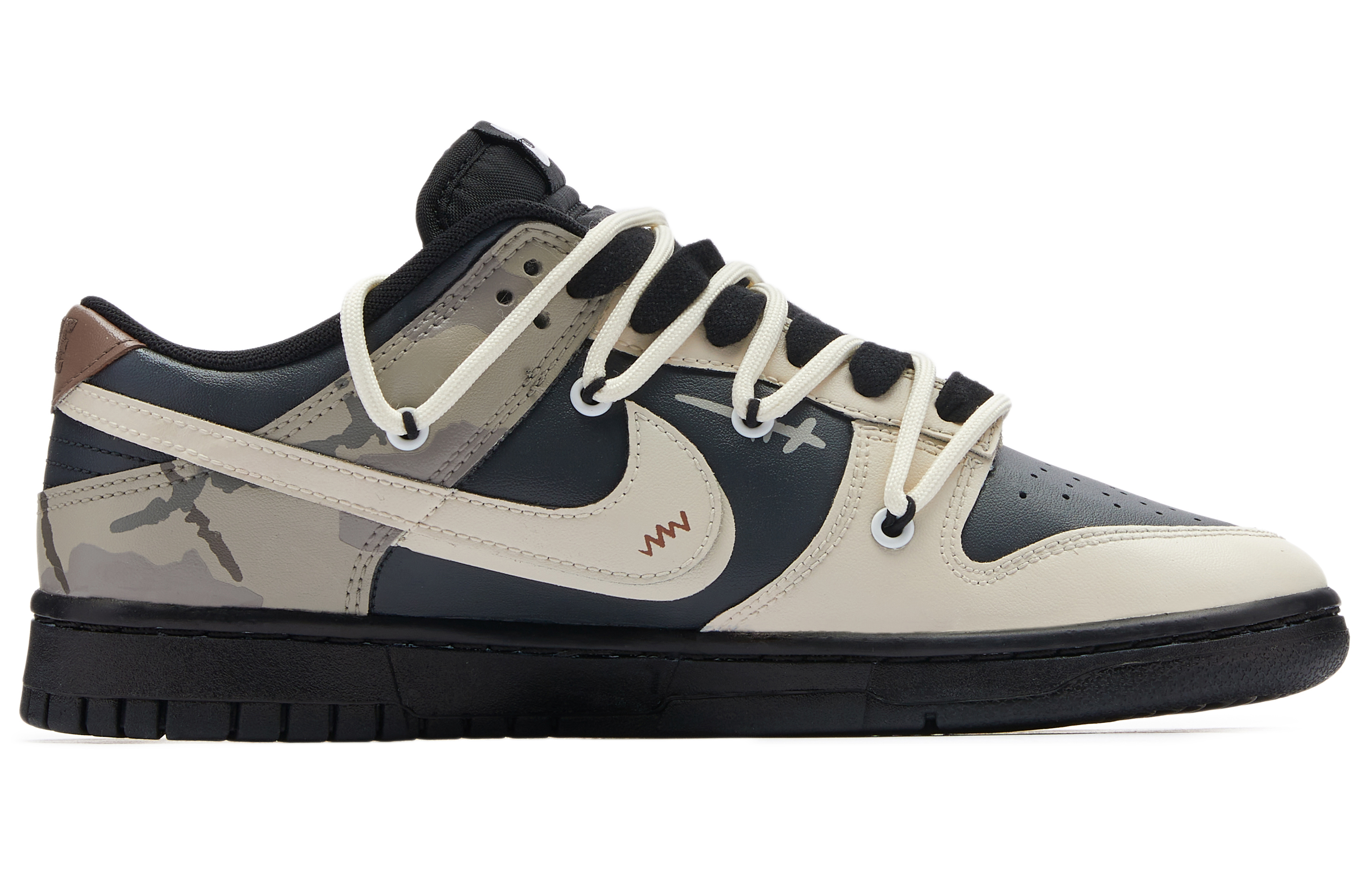 Order [Sepatu Kustom] Nike Dunk Low 'Panda Prank Jungle Crossover' DV0831-002(TeamH-男款荒野求生S-BOX)