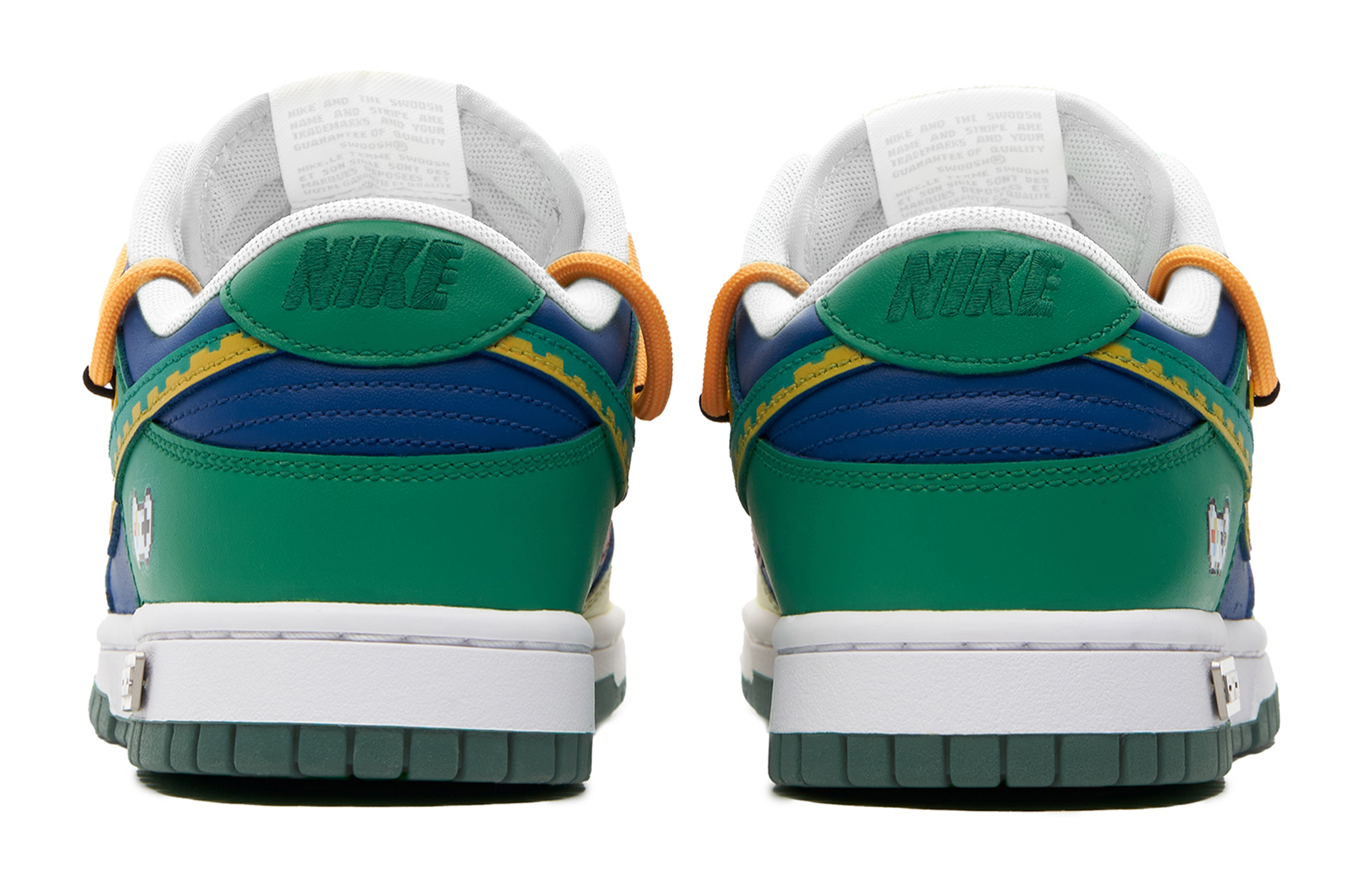 Shop [Kasut Custom] Nike Dunk Low 'Panda Prank Mario Pixel Putih Hijau' FD9911-101(TeamH-女款马里奥S-BOX)