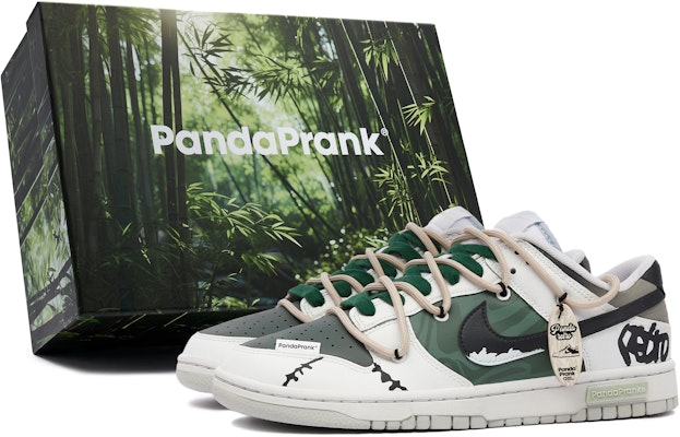 【客製球鞋】Nike Dunk Low 熊貓惡作劇 迷幻沼澤 戶外 潮流百搭 低筒 滑板鞋 男款 白灰綠 Buy 【客製球鞋】Nike Dunk Low 熊貓惡作劇 迷幻沼澤 戶外 潮流百搭 低筒 滑板鞋 男款 白灰綠