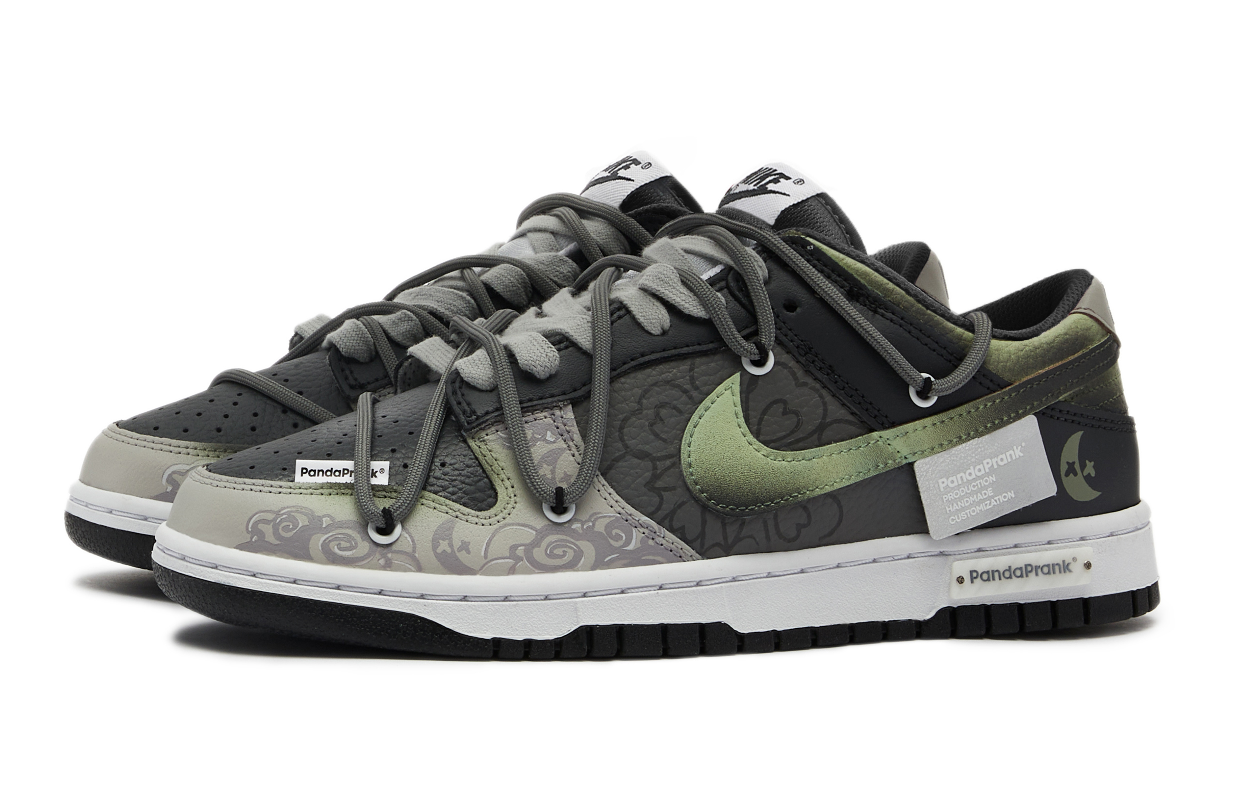 Lookbook [Sepatu Kustom] Nike Dunk Low 'Panda Prankster Moon' FD1232-001(TeamH-女款MOON-S-BOX)