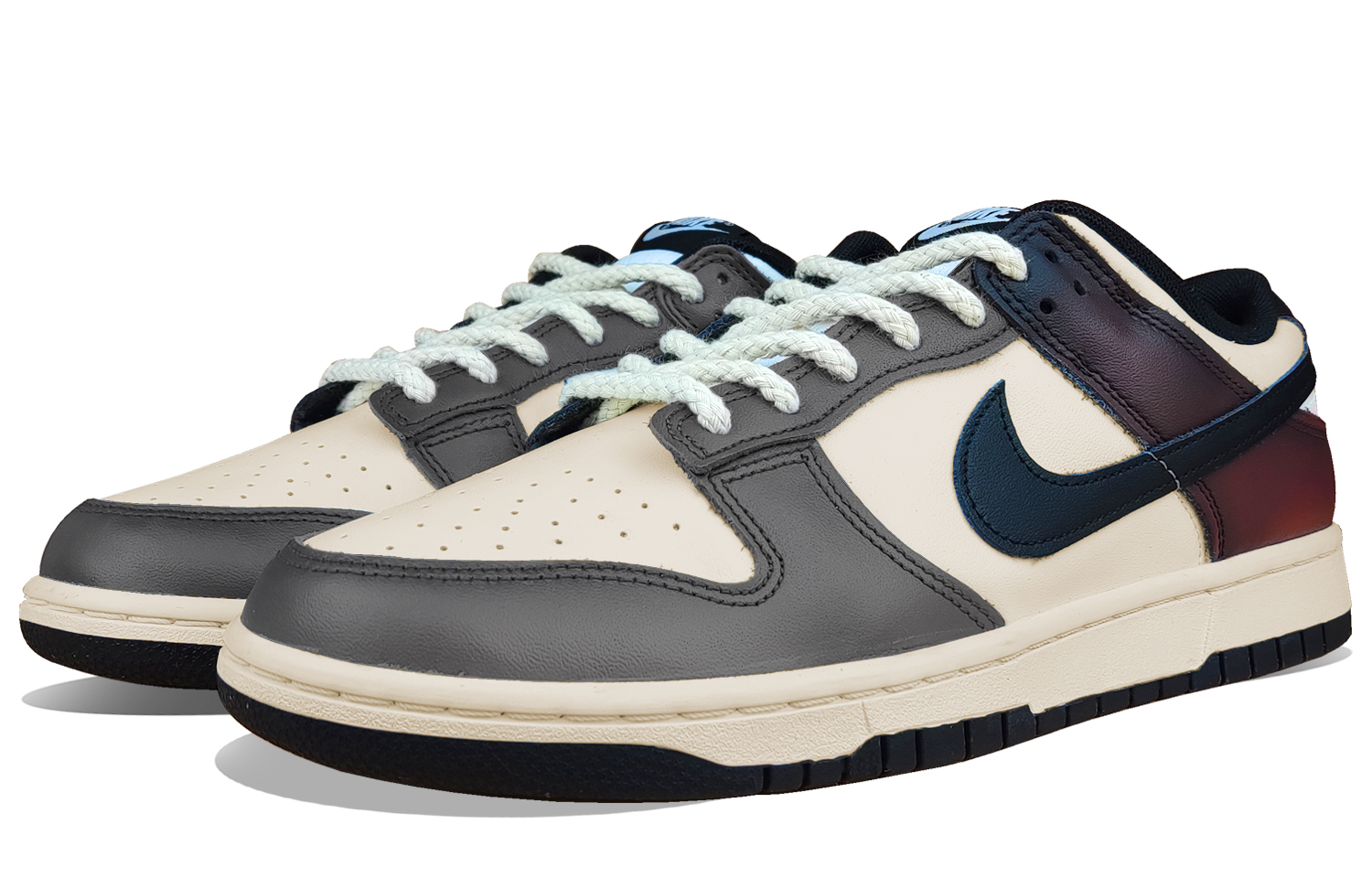 Lookbook [Kasut Custom] Nike Dunk Rendah 'Panda Merah Wain Kopi' CW1590-100（Team50-美式咖啡做旧GS）