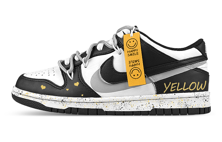 Buy [定制鞋款] 耐克Dunk Low '熊猫笑盒' CW1590-100(Team47-女笑脸黄BOX)