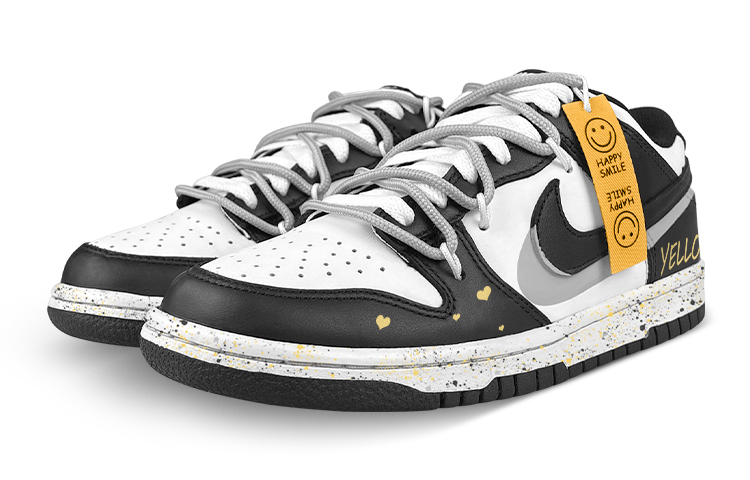 Lookbook [定制鞋款] 耐克Dunk Low '熊猫笑盒' CW1590-100(Team47-女笑脸黄BOX)