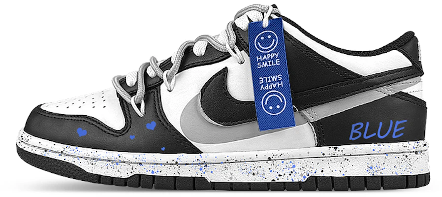 【訂製球鞋】Nike Dunk Low 熊貓 禮盒 笑臉 藍布貼 愛心 潑墨 解構 雙鞋帶 低筒 板鞋 GS 黑白灰 Buy 【訂製球鞋】Nike Dunk Low 熊貓 禮盒 笑臉 藍布貼 愛心 潑墨 解構 雙鞋帶 低筒 板鞋 GS 黑白灰