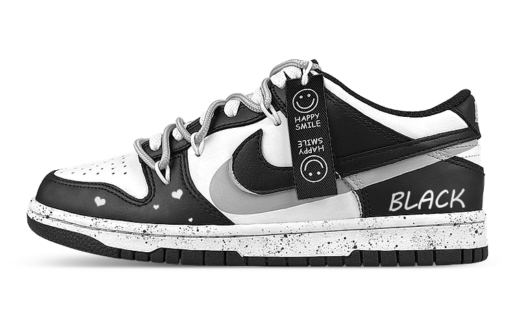 Buy Nike Dunk Low Panda Smiley Corazón Desconstruido CW1590-100(Team47-女款对折笑脸黑)