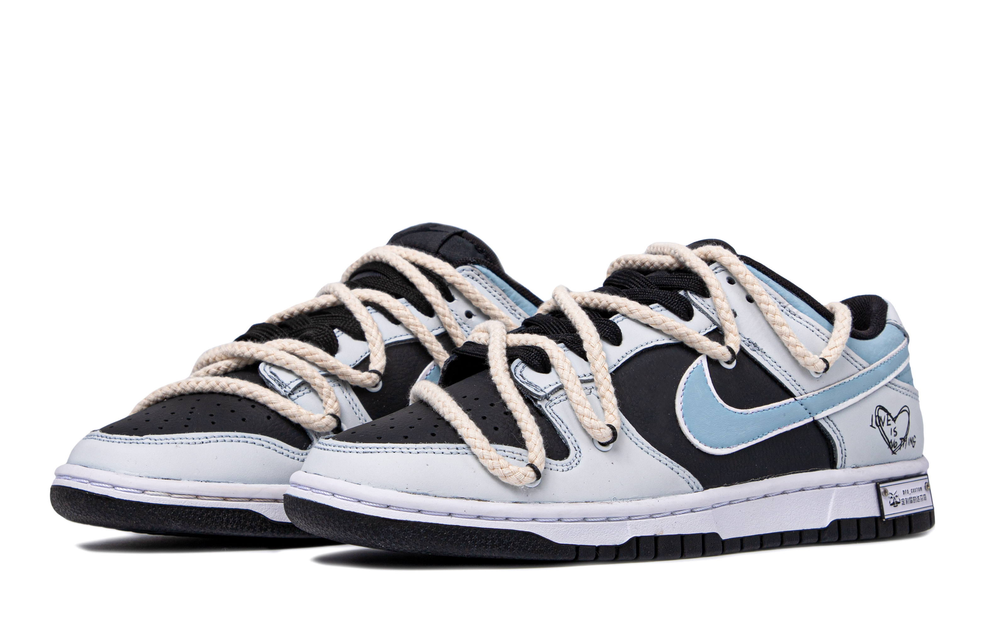 Lookbook [Kasut Kastam] Nike Dunk Low 'Panda Smog Biru' DH9765-002(TeamM-女款熊猫雾霾蓝黑白蓝)