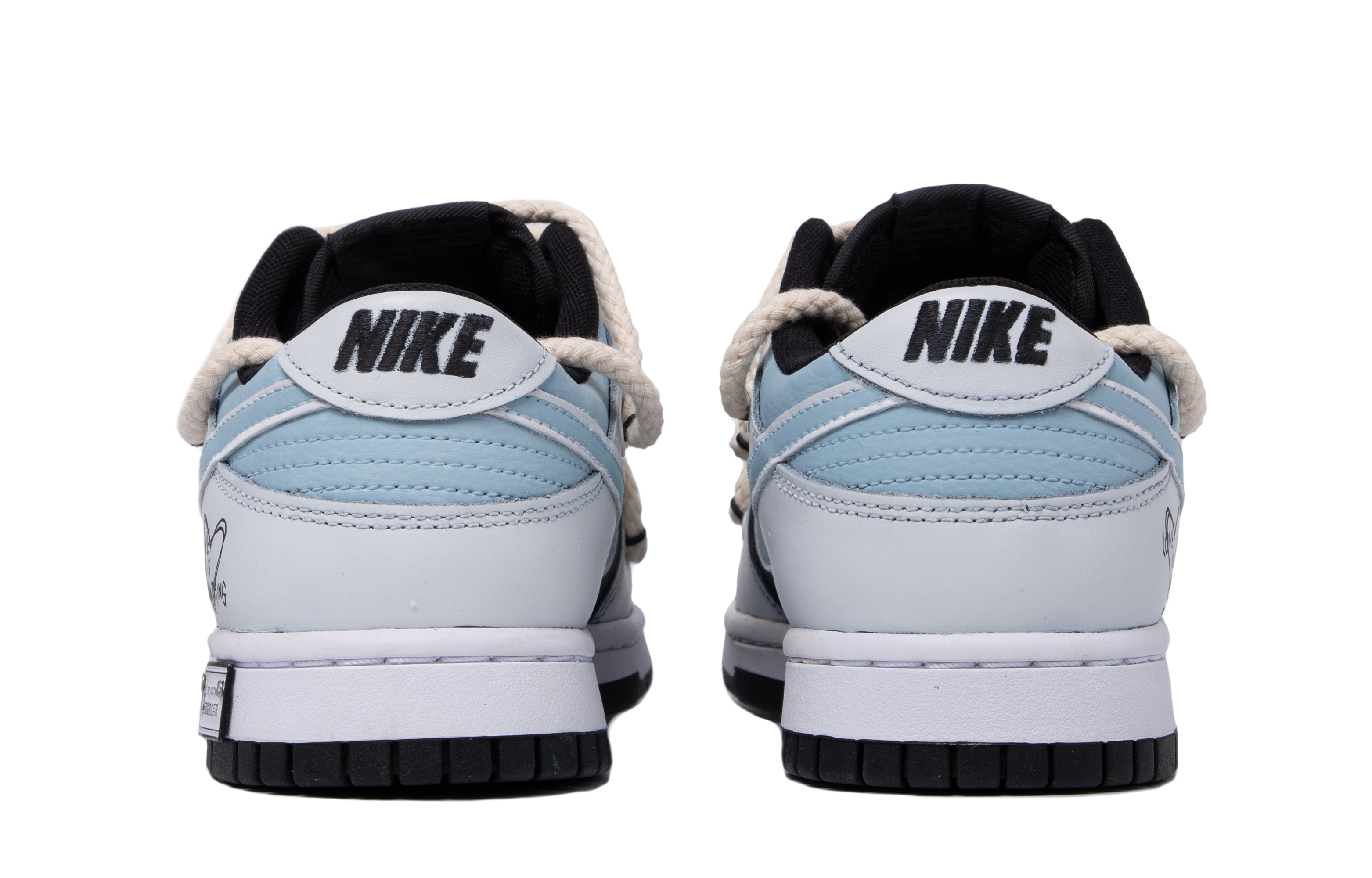 Shop [Kasut Kastam] Nike Dunk Low 'Panda Smog Biru' DH9765-002(TeamM-女款熊猫雾霾蓝黑白蓝)