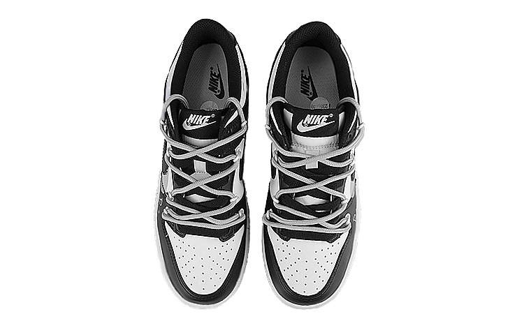 Shop 【訂製球鞋】Nike Dunk Low 熊貓 P4 分子 泼墨 解構 雙勾 低筒 板鞋 GS 黑白