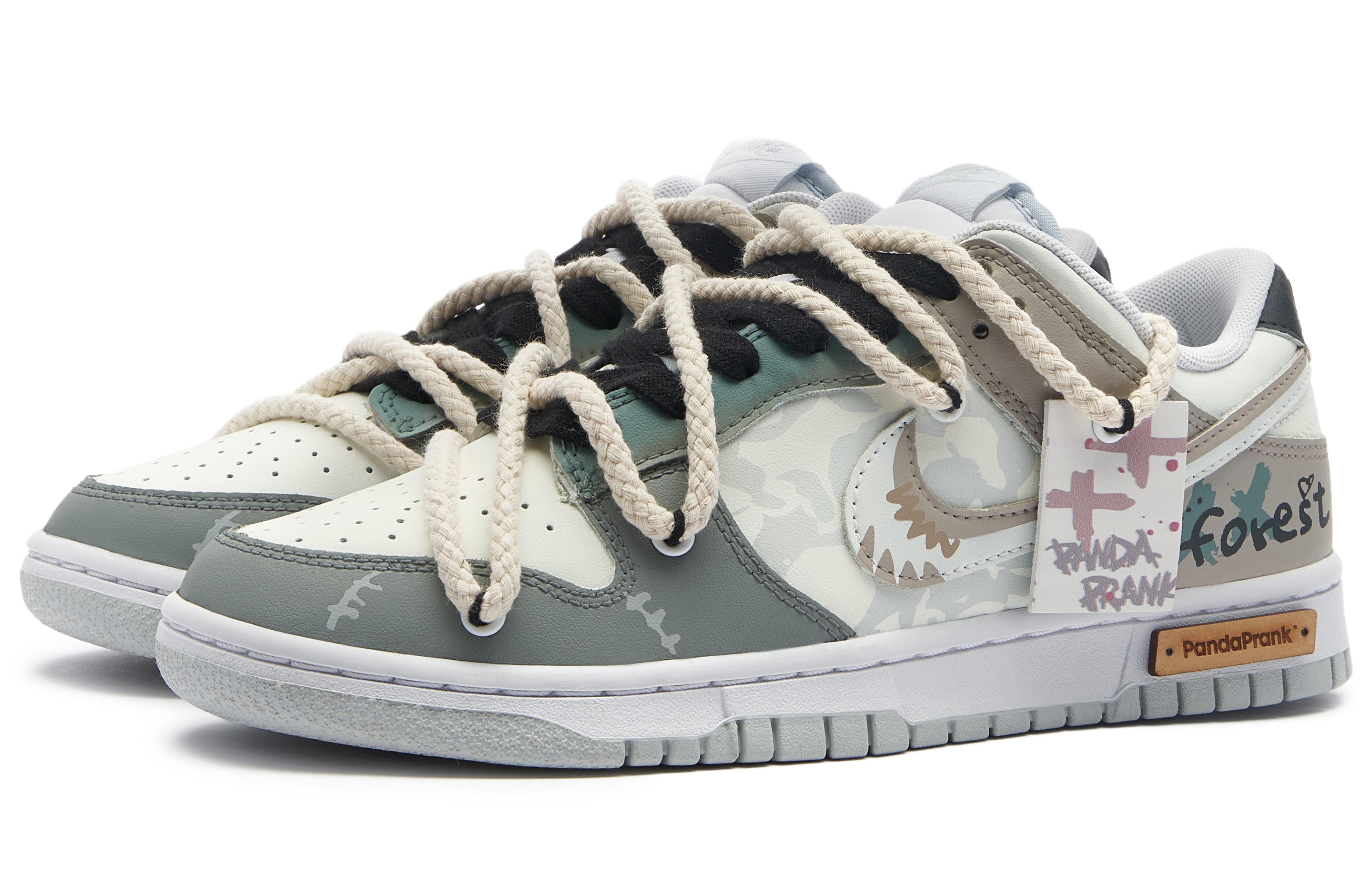 Lookbook 나이키 덩크 로우 '판다 트릭 정글' (커스텀) DV0831-101(TeamH-男款森林果实S-BOX)